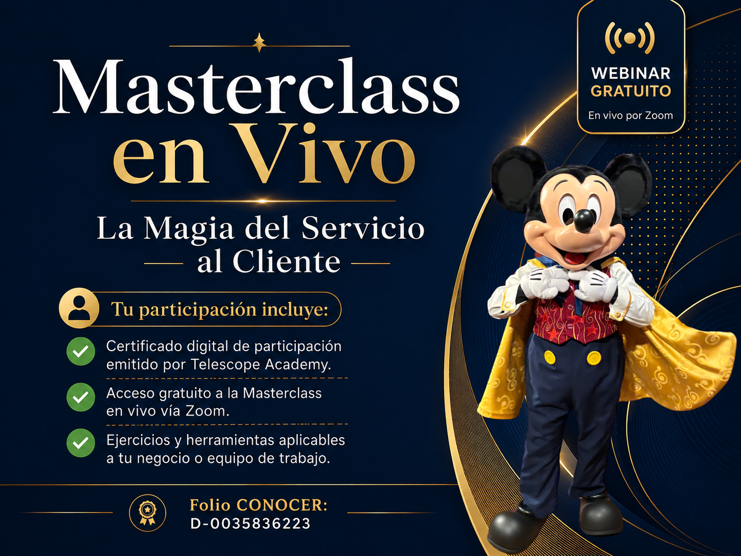 Masterclass Gratuita: La MAGIA Disney, Servicio al Cliente