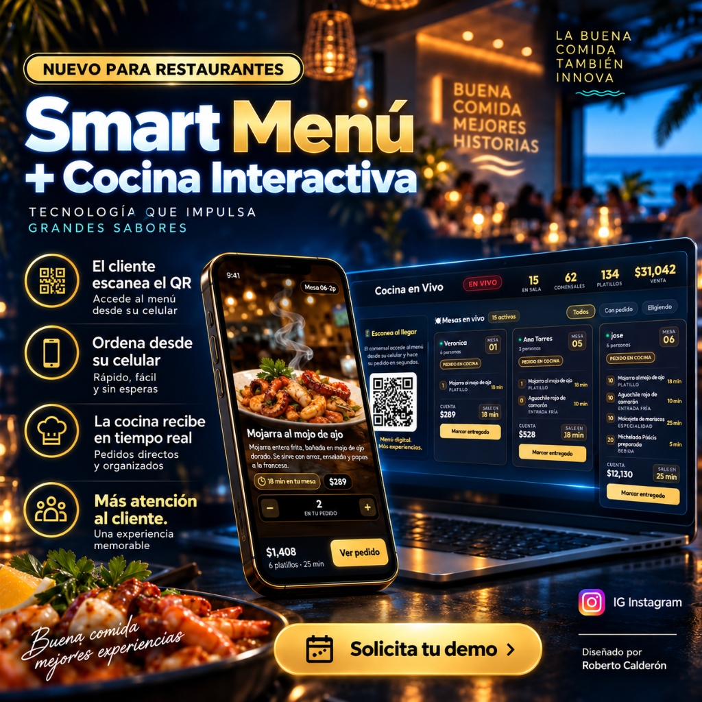 Smart Menú y Cocina Interactiva KDS para Restaurantes